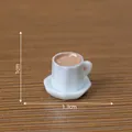 Miniatura muebles de casa de muñecas set de taza de café y plato, 1cm alto 1,3cm ancho - Café
