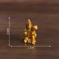 Detailed miniature golden Hanuman deity figurine for desktop car decor, size 3.5x2.3cm - 12# Blessing