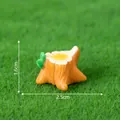 Miniature realistic resin tree stump figurine for DIY fairy garden micro landscape - Style 2 Green Leaves Branch Stump / H1.6cm W2.5cm