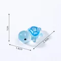 Tiny luminous blue resin turtle figurine with dimensions 2.3x1.4x1cm for micro landscape - Printed Style (C0678) / S / Blue