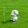 Figurine de chiot miniature blanche adorable pour micro-paysages DIY, hauteur 2,3 cm - 3# Chiot Appuyé / 2.3x1.8cm