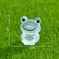 Miniature translucent light blue glowing frog figurine for DIY moss micro landscape decor - Luminous Frog / 1.5cm x 1.1cm / Blue
