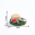 Miniature tree stump figurine for DIY micro landscape gardening, size 2cm by 1.1cm - 8# Green Mushroom Tree Stump
