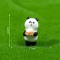 Cute miniature panda figurine holding a small basket for dollhouse DIY decor, 3.4cm height - 2# Bun Panda
