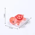 Translucent pink miniature turtle figurine with size dimensions 3.2x2.1x1.4 cm - Printed Style (C0678) / L / Red