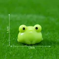 Cute green frog animal miniature figurine for DIY miniature garden landscape decoration - Fat Frog / 1.9x1.3cm