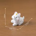 Miniature white Westie puppy figurine with yellow bow for micro landscape dollhouse DIY - Hairpin Style / 2.7cm x 2.0cm x 2.6cm