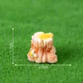 Detailed miniature realistic resin tree stump ornament for DIY terrariums, measures 2.5cm wide - Style 5 Yellow Mushroom Stump