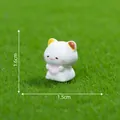 Adorable miniature white calico cat figurine for DIY fairy garden and desk decoration - Holding Heart (1#) / 1.6x1.5cm