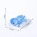 Small blue translucent resin turtle figurine for micro landscape DIY decor 3.2cm long - Printed Style (C0678) / L / Sky Blue