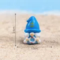 Miniature blue sailor gnome figurine for summer beach DIY landscape decor, 2.5cm tall - 2.5x1.5cm