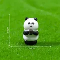 Cute miniature panda figurine holding a cup for micro landscape DIY decoration, 2.9cm size - 4# Cup Panda