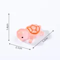 Pink translucent micro turtle figurine 3.2cm for aquarium and DIY micro landscape decor. - Printed Style (C0678) / L / Orange
