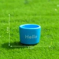 Blue miniature landscape ornament with Hello text, 2.2x1.7cm DIY garden decoration - 1.7x2.2cm