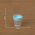 Taza en miniatura para casa de muñecas con líquido azul, de 1 cm x 0,9 cm tamaño - 6# Vaso de Agua