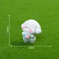 Adorable miniature white cartoon puppy figurine holding a blue camera, 3cm compact size - Holding Camera Style / 3.0x3.0cm / White