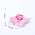 Miniature pink translucent turtle figurine for micro landscape and fish tank DIY decor - Printed Style (C0678) / L / Light Pink