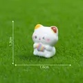Miniature white cat figurine with rainbow star for DIY garden decor - Holding Star (3#) / 1.7x1.6cm