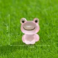 Lichtgevende roze miniatuur kikkerfiguur voor tuindecoratie - Lichtgevende kikker / 1,5cm x 1,1cm / Rozerood