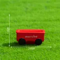 Detailed miniature red wagon model for micro landscape DIY dollhouse garden decoration - 1.6x3.6cm
