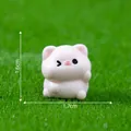 Miniature cute pink pig figurine with size dimensions for DIY micro landscape garden decor - Happy Pig / 1.7x1.6cm