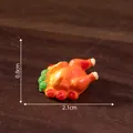 Miniature roast chicken food play ornament, 2.1cm width, resin DIY accessory - Roasted Chicken