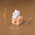 Miniature Westie puppy resin figurine ornament with dimensions 3.2cm x 2.2cm x 2cm - 3.2cm x 2.2cm x 2.0cm
