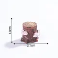 Miniature resin tree stump figurine for fairy garden DIY decoration, size 2.1x1.8cm - 16# Flowering Tree Stump