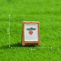 Miniature resin coffee shop sign board model for dollhouse garden landscaping decor - 2.2x1.8cm