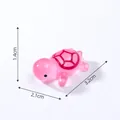 Miniature pink translucent turtle figurine for DIY fairy gardens, size 3.2cm long - Printed Style (C0678) / L / Rose Red