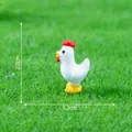 Statuina di gallo in miniatura in resina per decorazioni di micro paesaggi, h 2,0 cm - 2# Gallina Bianca / 2.0x1.2cm