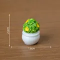 Planta en maceta en miniatura para casa de muñecas con maceta blanca y flores amarillas - 9# flower pot