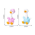 Adorable mini duck figurines in pink and blue polka dot pajamas, 4.3cm tall desktop decor - Pink and Blue / Single Piece (Split Between 2 Styles)