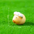 Miniature resin yellow pig figurine for moss micro landscape DIY gardening décor 1.8cm - Guinea Pig Miniature / 6# Towel Cap
