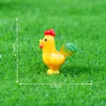 Piccola statuetta di gallo in resina per decorazione paesaggistica fai da te, 2,1 cm - 3# Gallo Giallo / 2.1x1.7cm