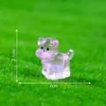 Adorable miniature pink luminous dog figurine for micro landscape and DIY crafts - Purple