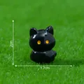 Adorable miniature black cat figurine for DIY fairy garden landscaping and decor - 1.7x2cm