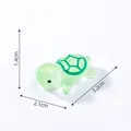 Luminous green mini turtle resin figurine for aquarium decor, 3.2cm x 2.1cm x 1.4cm - Printed Style (C0678) / L / Green