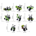 Collezione di simpatiche figurine di panda in varie pose con bambù per decorazioni fai-da-te - Grande Panda che Abbraccia il Bambù / Confezione Singola