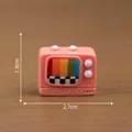 Detailed miniature retro pink television dollhouse accessory figurine with dimensions - 1# Static Television