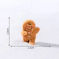 Miniature dancing gingerbread man figurine for DIY Christmas snow scene decor - Dancing (Look Down) / 2.8x2.2cm