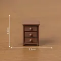 Miniatura mobiletto marrone a tre cassetti per decorazione casa delle bambole, 3,2x2,3cm - Mobiletto (11#)