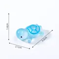 Luminous light blue translucent turtle figurine for micro landscape decor - Printed Style (C0678) / L / Blue