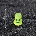 Miniature glow-in-the-dark green pumpkin with angry face for micro landscape decor - Angry Face Pumpkin / Base 1.0cm Height 1.6cm / Green