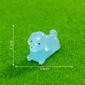 Miniature luminous blue dachshund dog figurine for DIY dollhouse and desktop decoration - Luminous Dachshund / 2# Blue