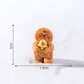 Miniature Christmas gingerbread man figurine holding a golden bell for DIY holiday micro-landscapes - Holding Bell / 3x1.9cm