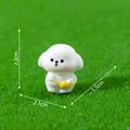 Miniature white cartoon puppy figurine with clear dimensions 2.1x1.5x2.2cm for DIY decoration - Style 1 (Satchel)