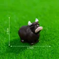 Miniature resin bull figurine for micro landscape DIY farm decor (2.5cm) - Large Black Highland Cow