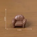 Poltrona miniatura marrone per casa delle bambole DIY, larghezza 3,2 cm x altezza 2,4 cm - Divano in Pelle (12#)