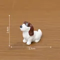 Realistic miniature brown and white dog figurine for dollhouse DIY decoration, 2.4cm height - Beagle Puppy / 2.3cm x 2.4cm / Beagle Dog